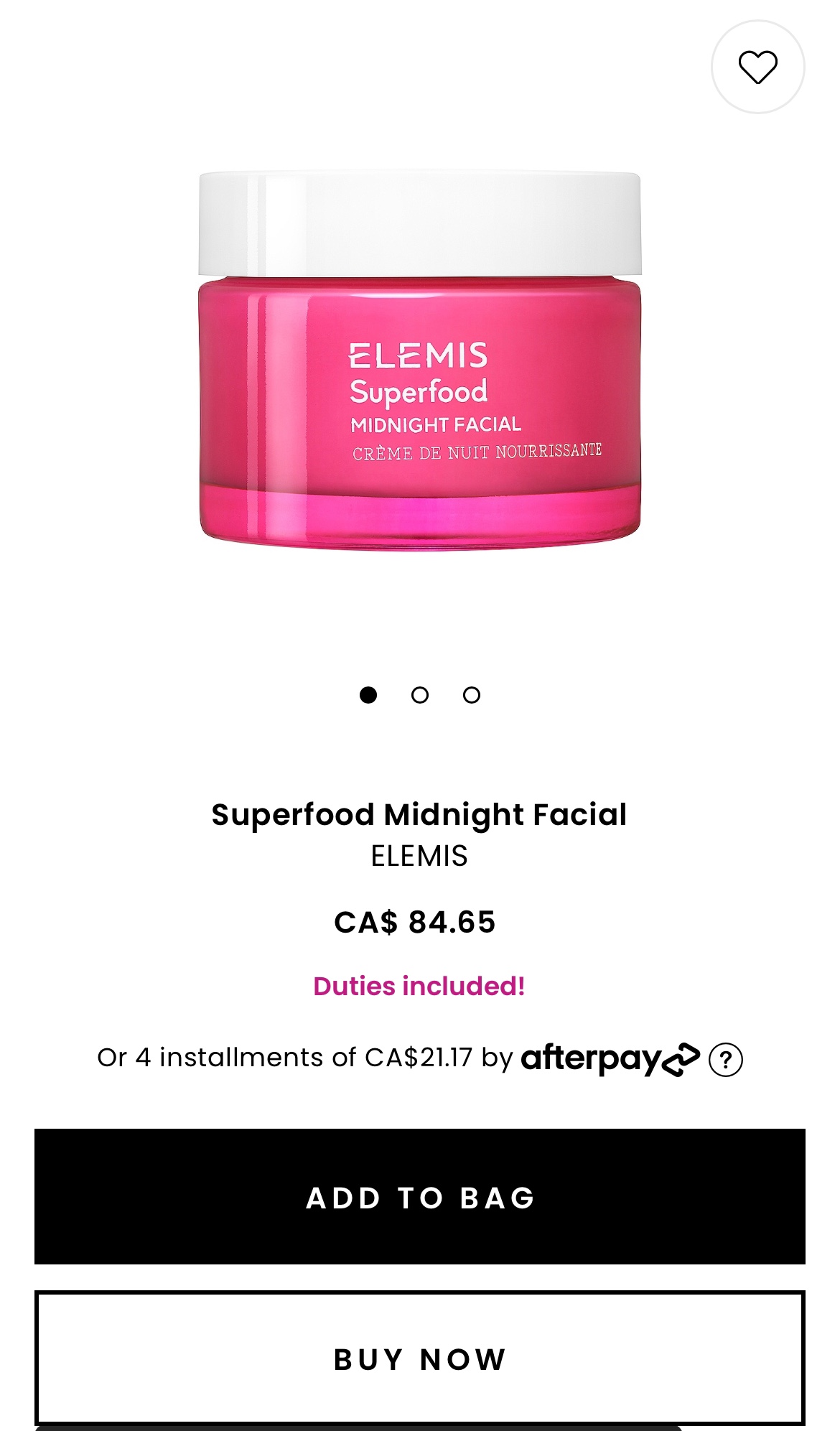 🍓NIB! REG $85+ Elemis Superfood Radiant Midnight Facial image indicator(3)