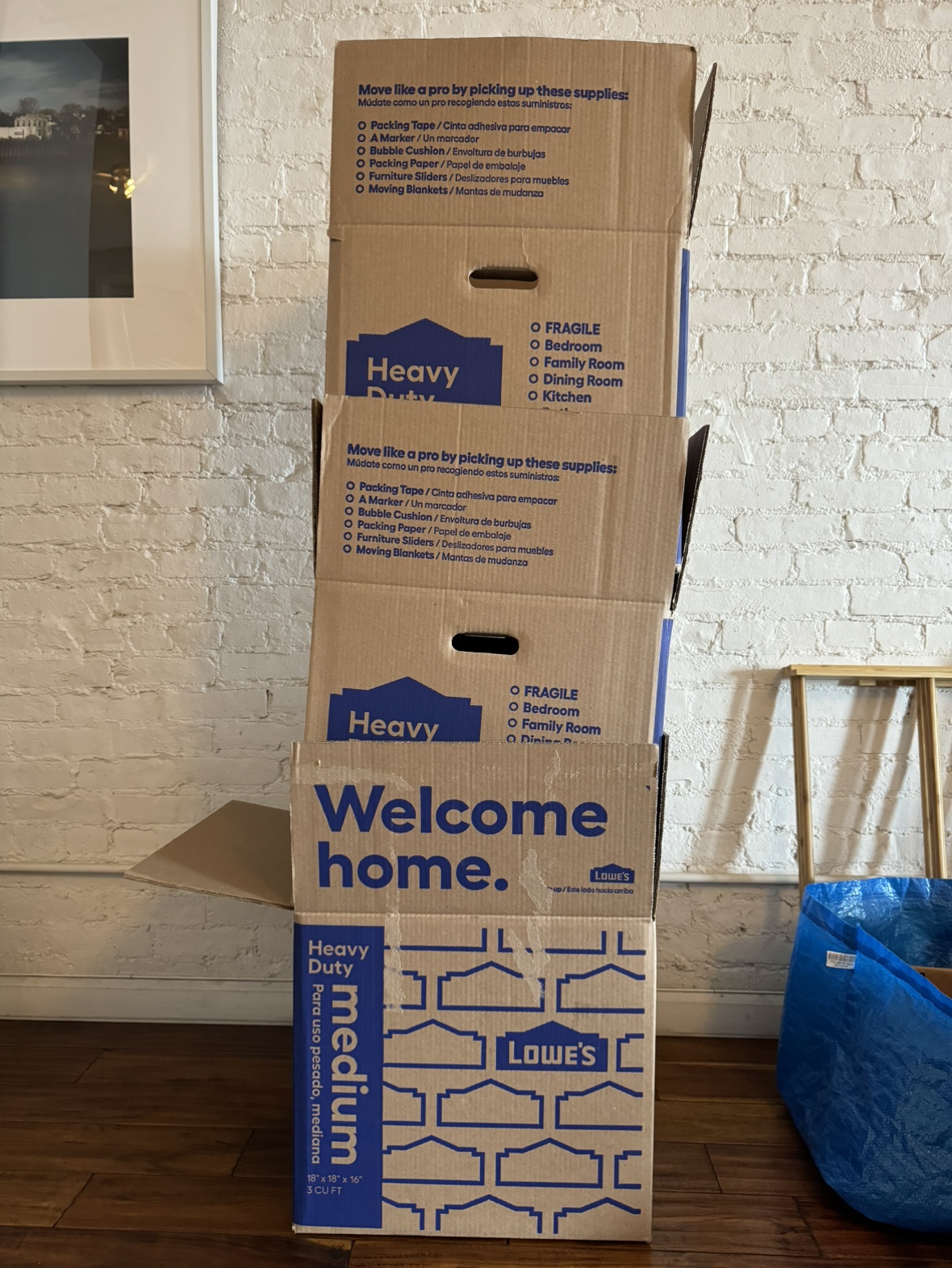 Modem size heavy duty moving boxes