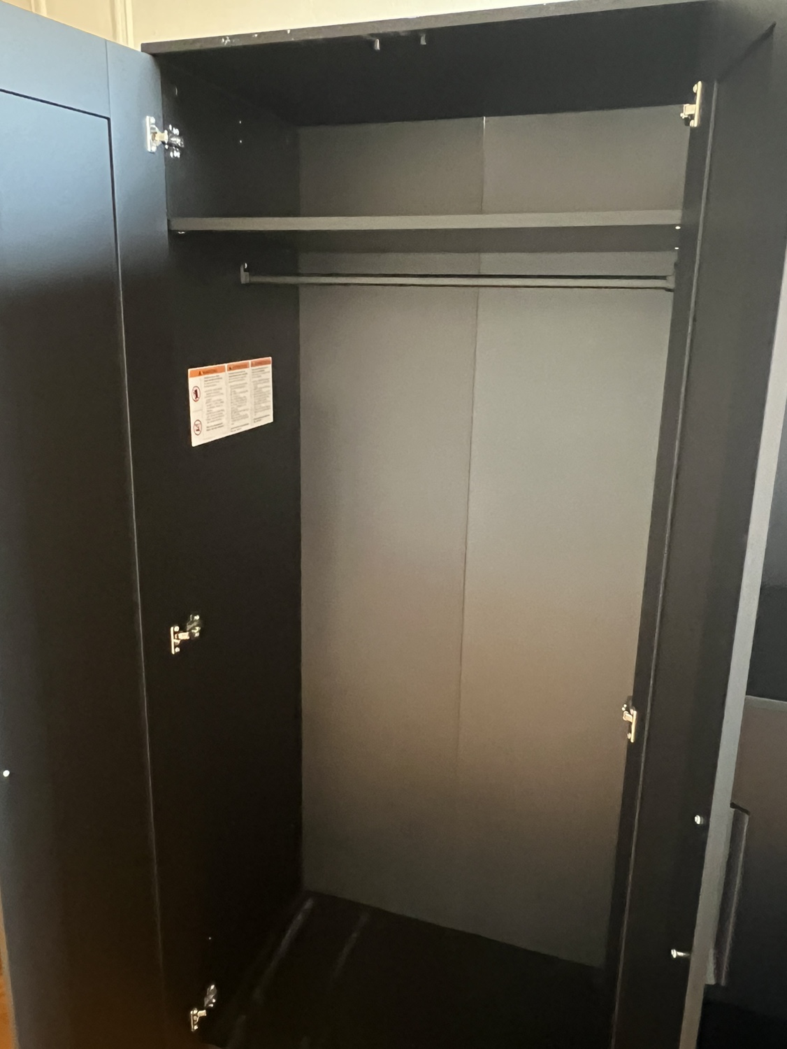Delivery Extra - Wardrobe Closet w/3 Doors - Black - photo 4
