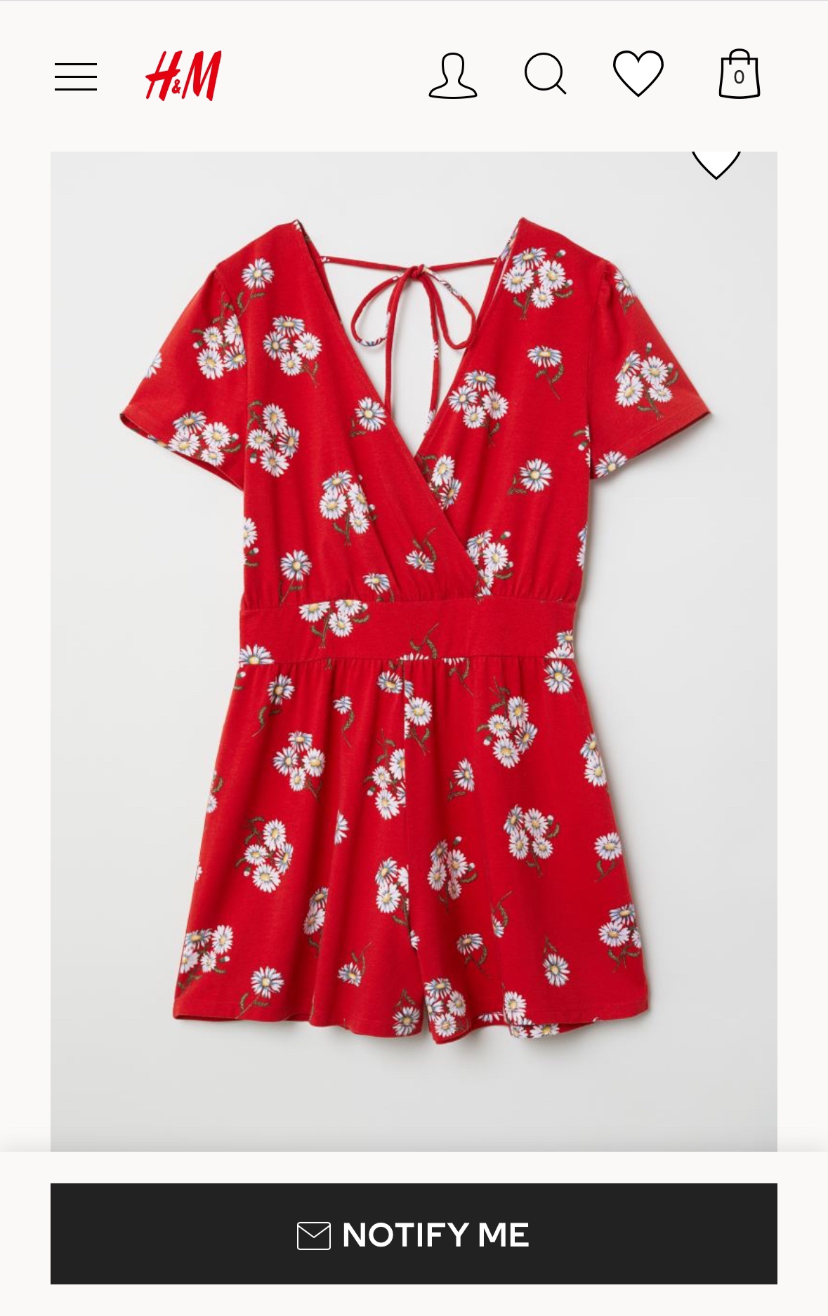 Red floral romper thumbnail