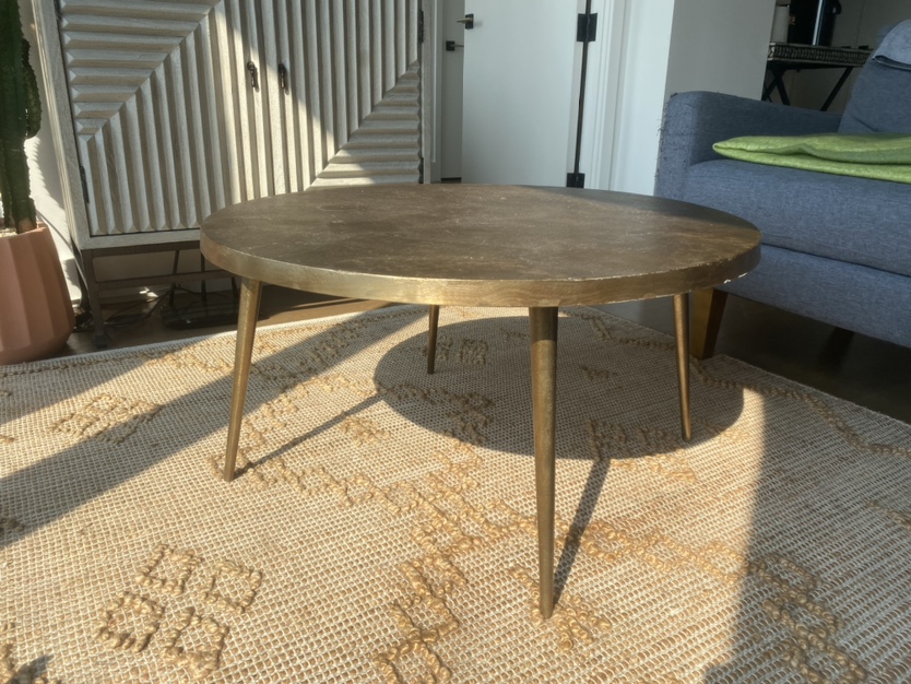 Bronze west elm coffee table