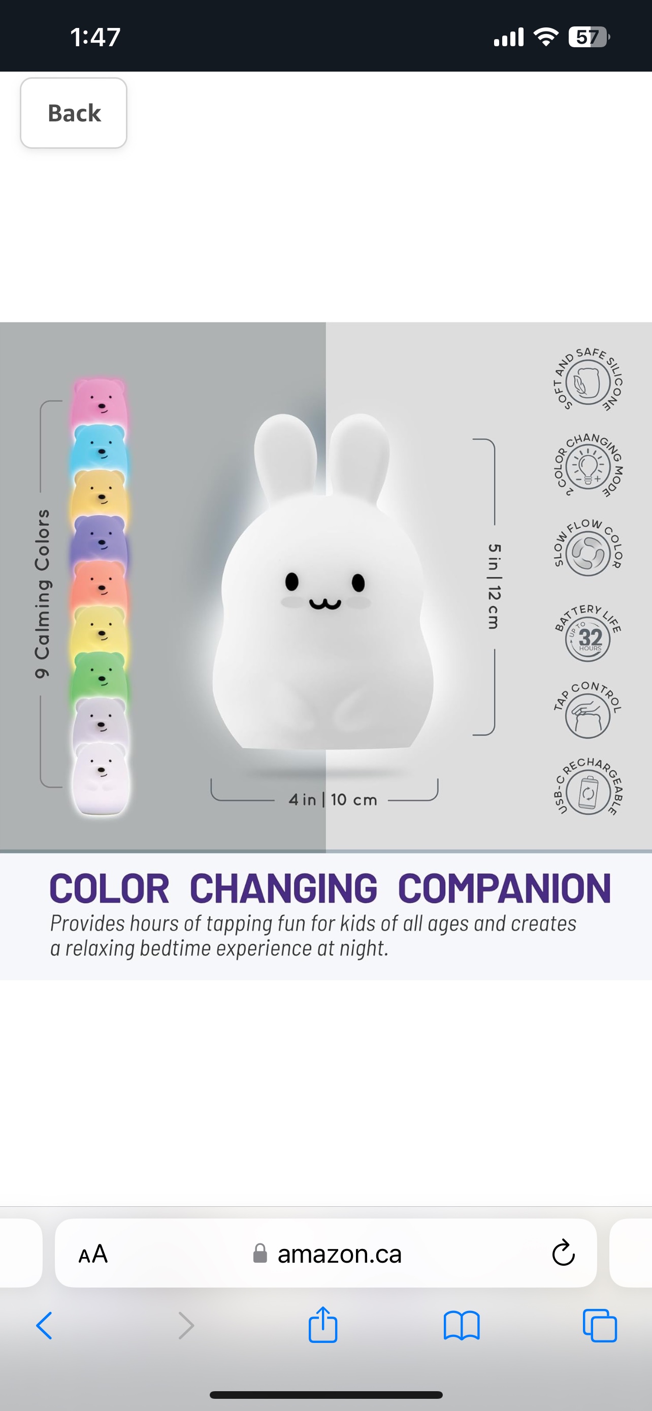 Lumipets Animal Kids Night light - Junior Bunny image indicator(6)
