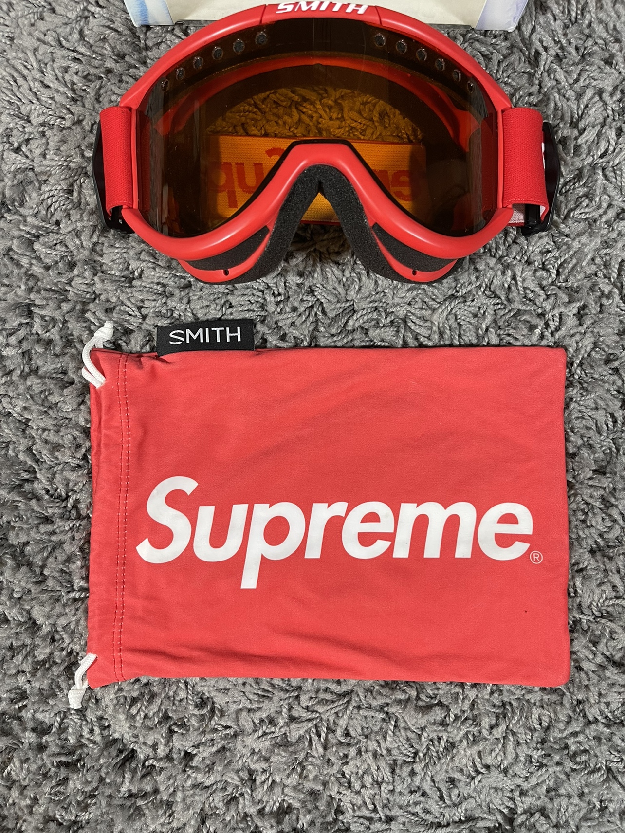2015FW Supreme x Smith Cariboo OTG Ski Goggle Red image indicator(3)