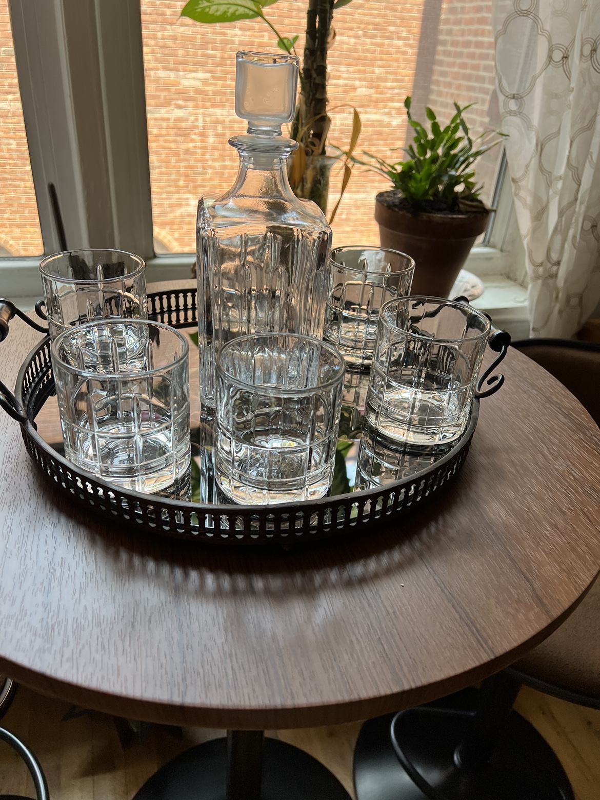 Glass beer mugs with glass tray 7 pieces image indicator(9)