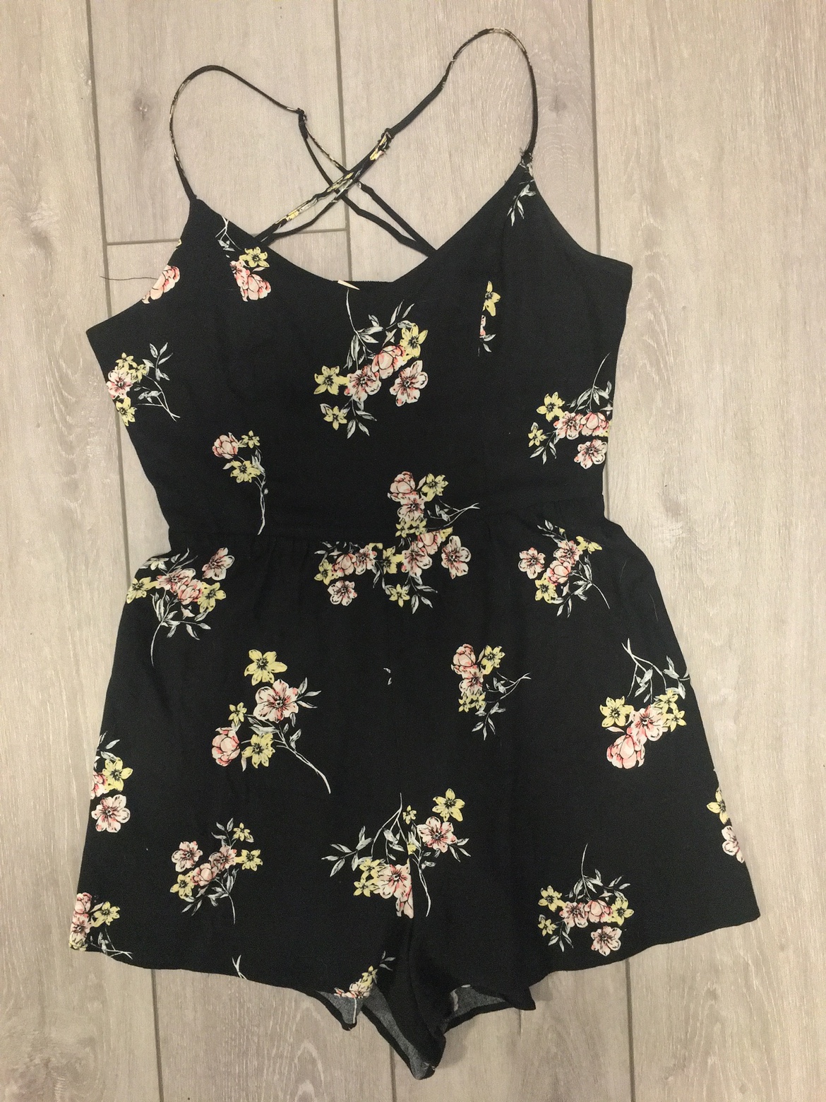 Womens Black Floral Romper! image indicator(2)
