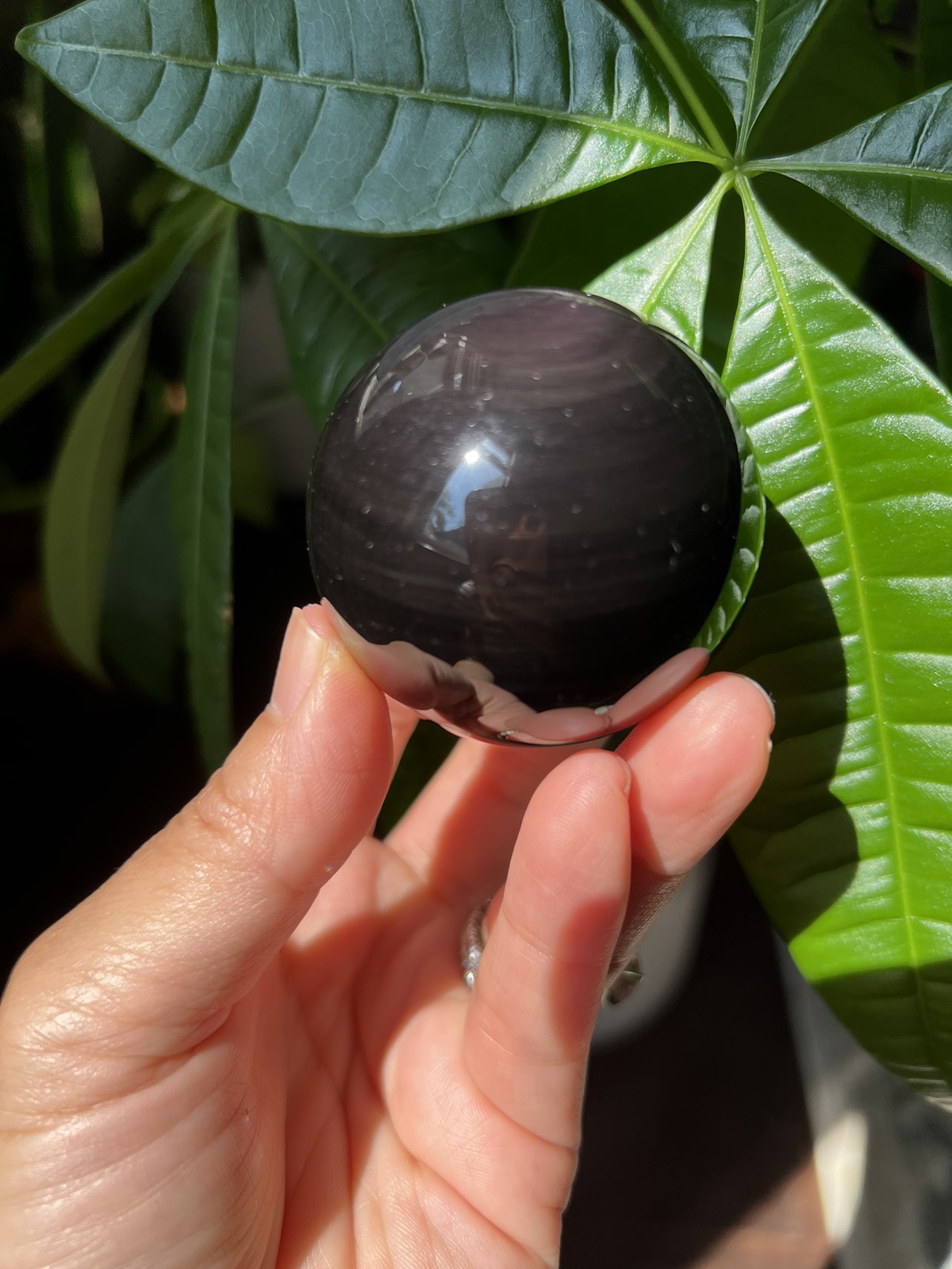 Rainbow obsidian sphere (n) | crystal image indicator(5)