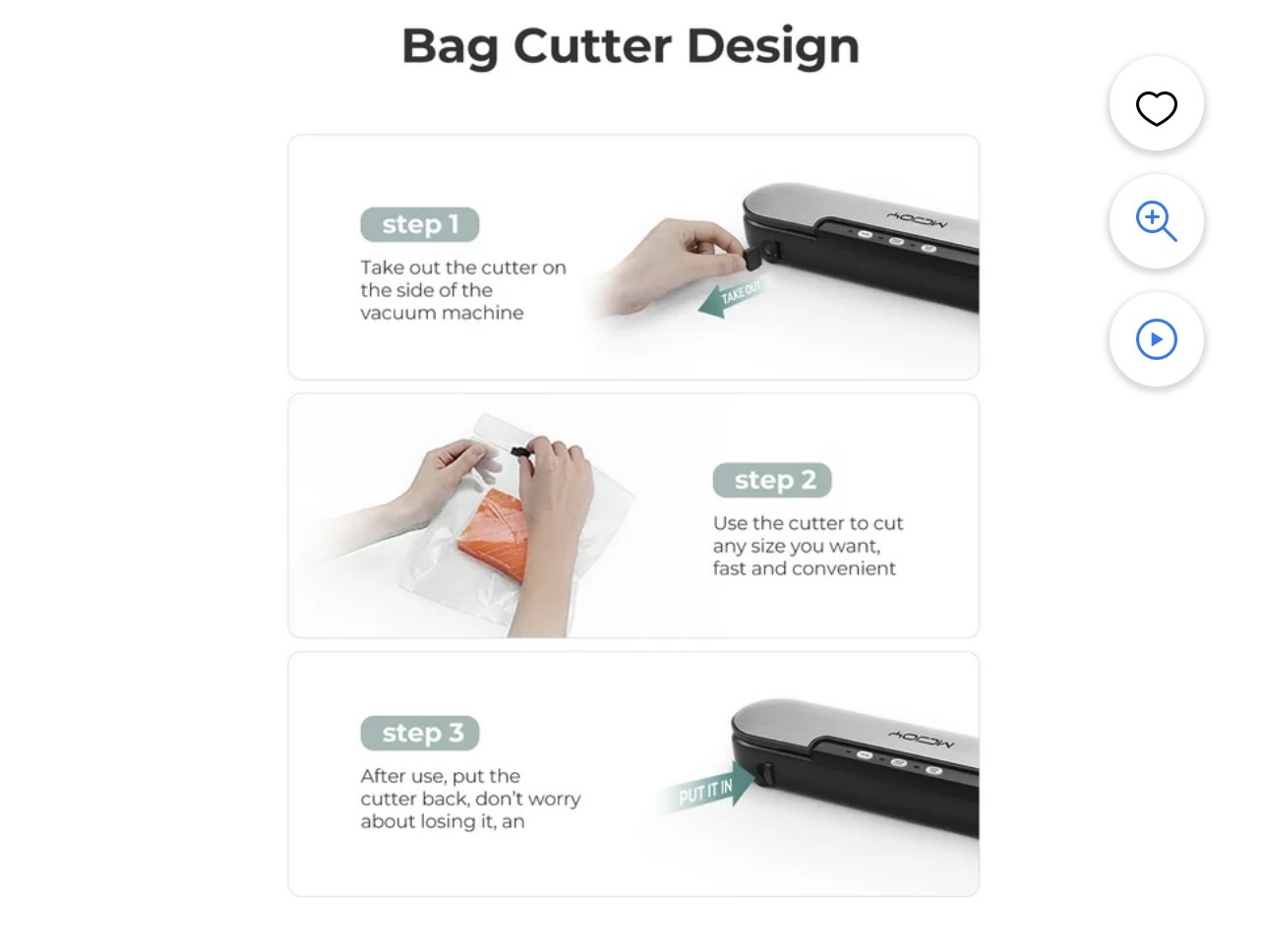 Food Vacuum Sealer + new roll of bags - photo 5