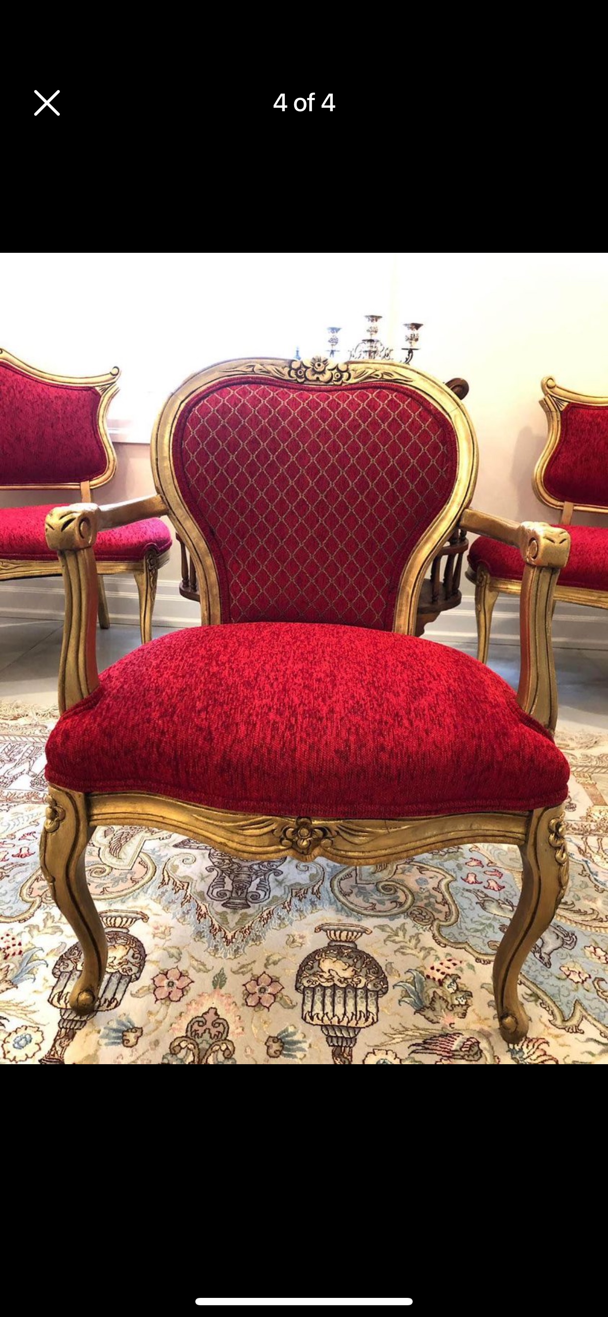 Luxury French style gold sofa/chaise and single seater image indicator(4)