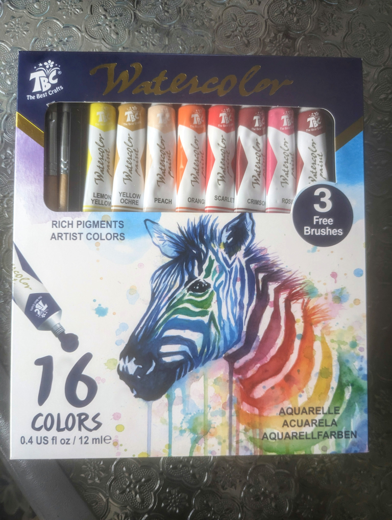 16 Watercolors Paints By TBC  With Paint Brushes . image indicator(2)