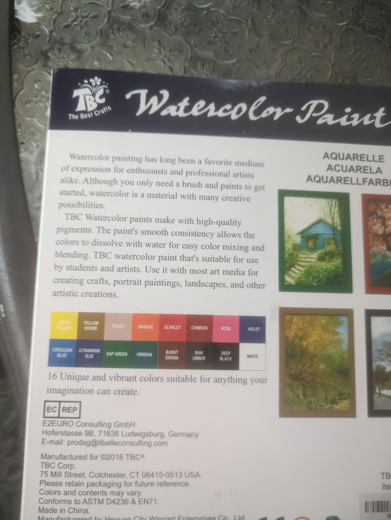16 Watercolors Paints By TBC  With Paint Brushes . image indicator(4)