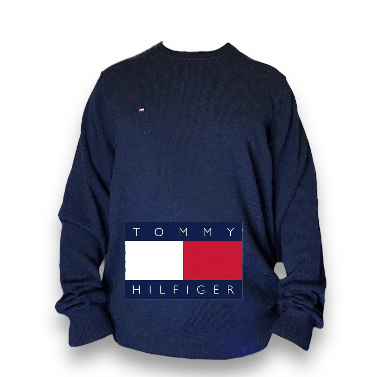 Tommy Hilfiger men’s sweater dark blue, crew neck, size XL