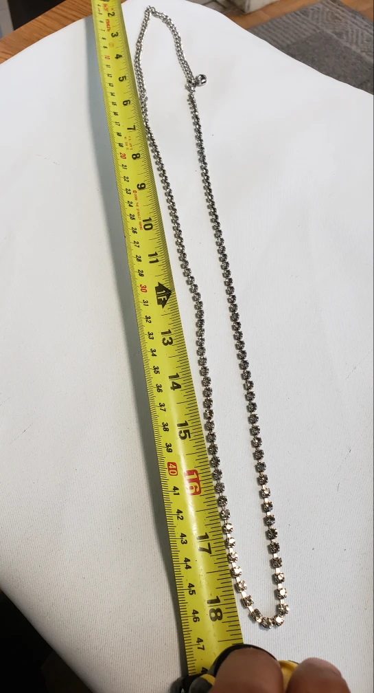 vintage Nackless rhodium set Rinestone crystal with the spark image indicator(3)