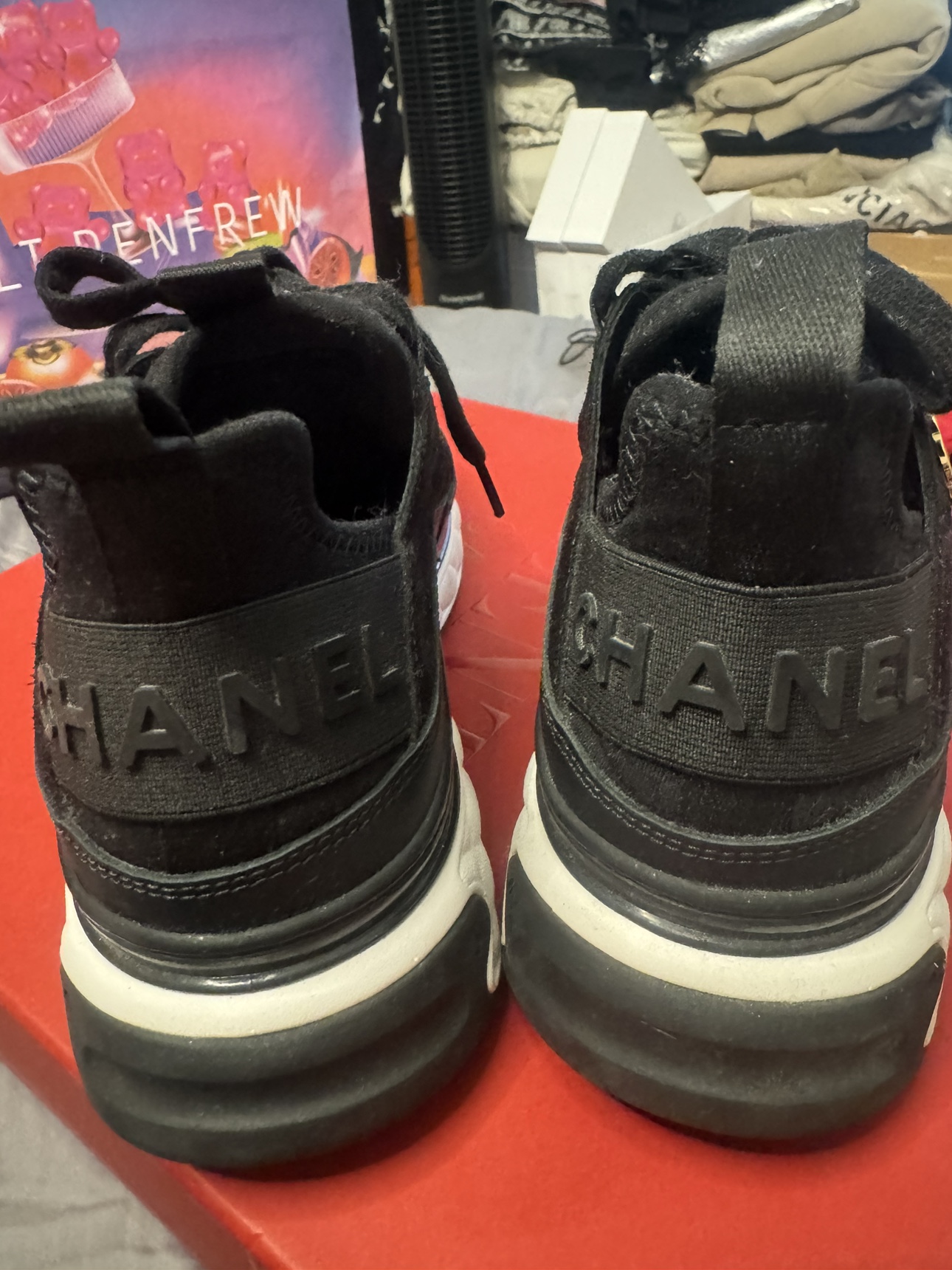 CHANEL Black Suede And Leather CC  Sneakers - photo 2