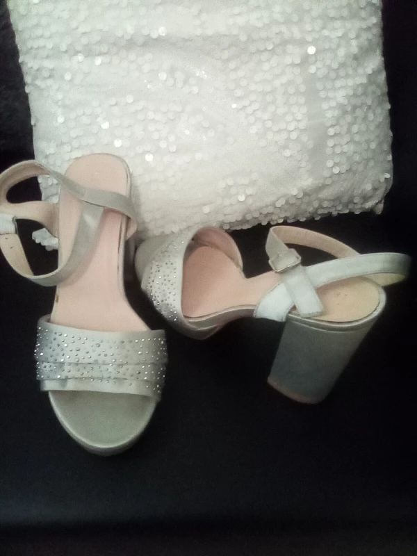 Silver platform sandals