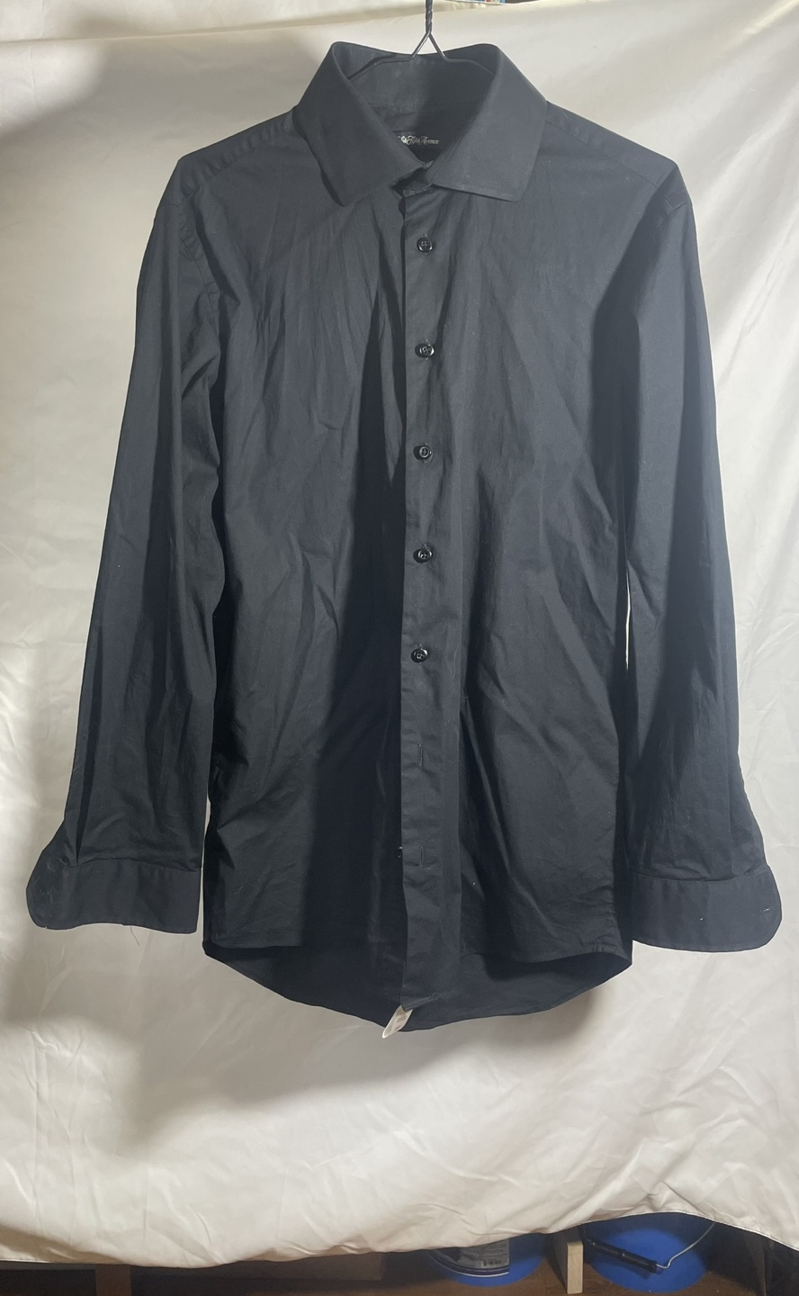 Saks Fifth Avenue long sleeve black 98% cotton shirt thumbnail