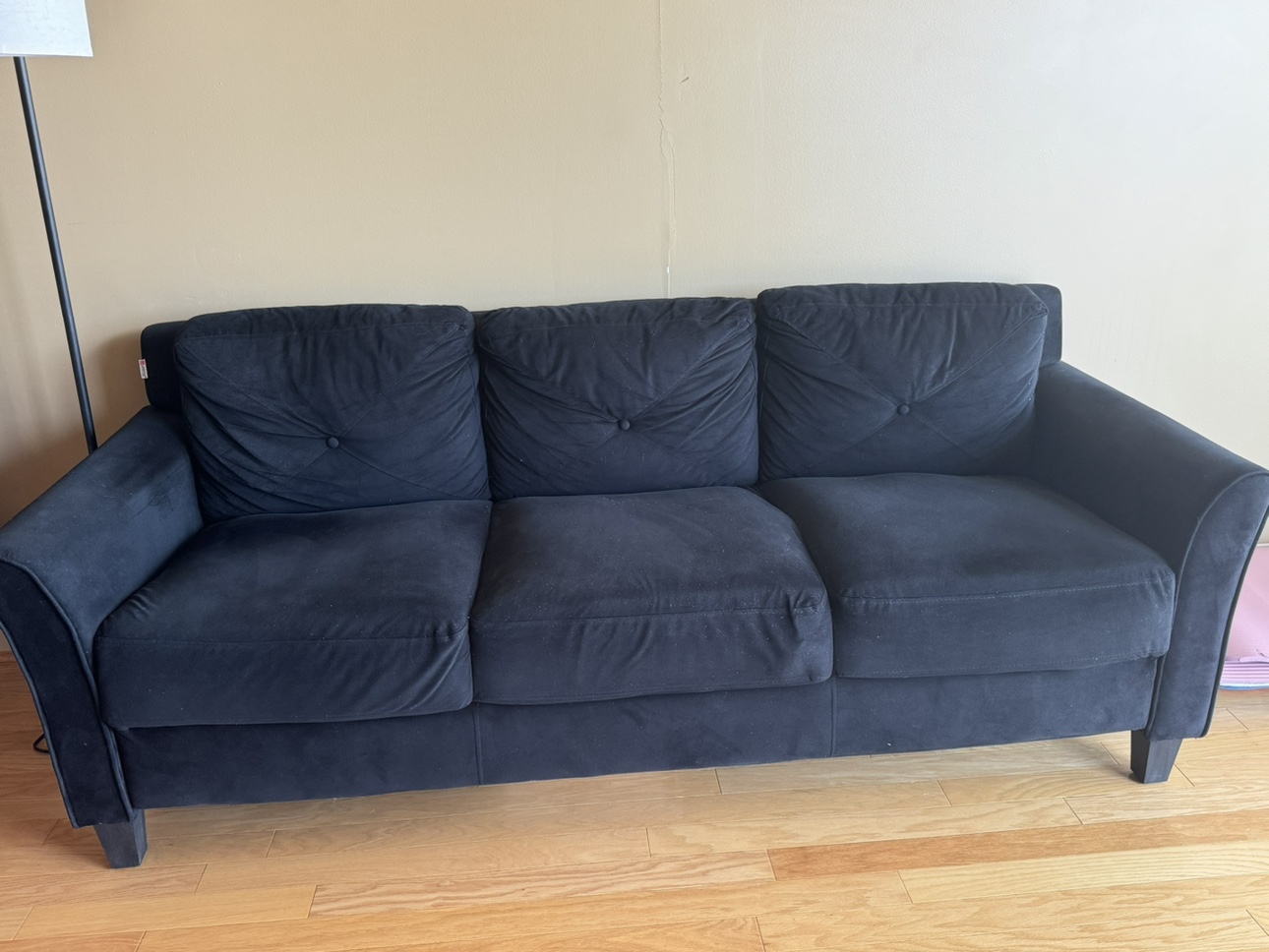 3-seater black sofa - photo 2