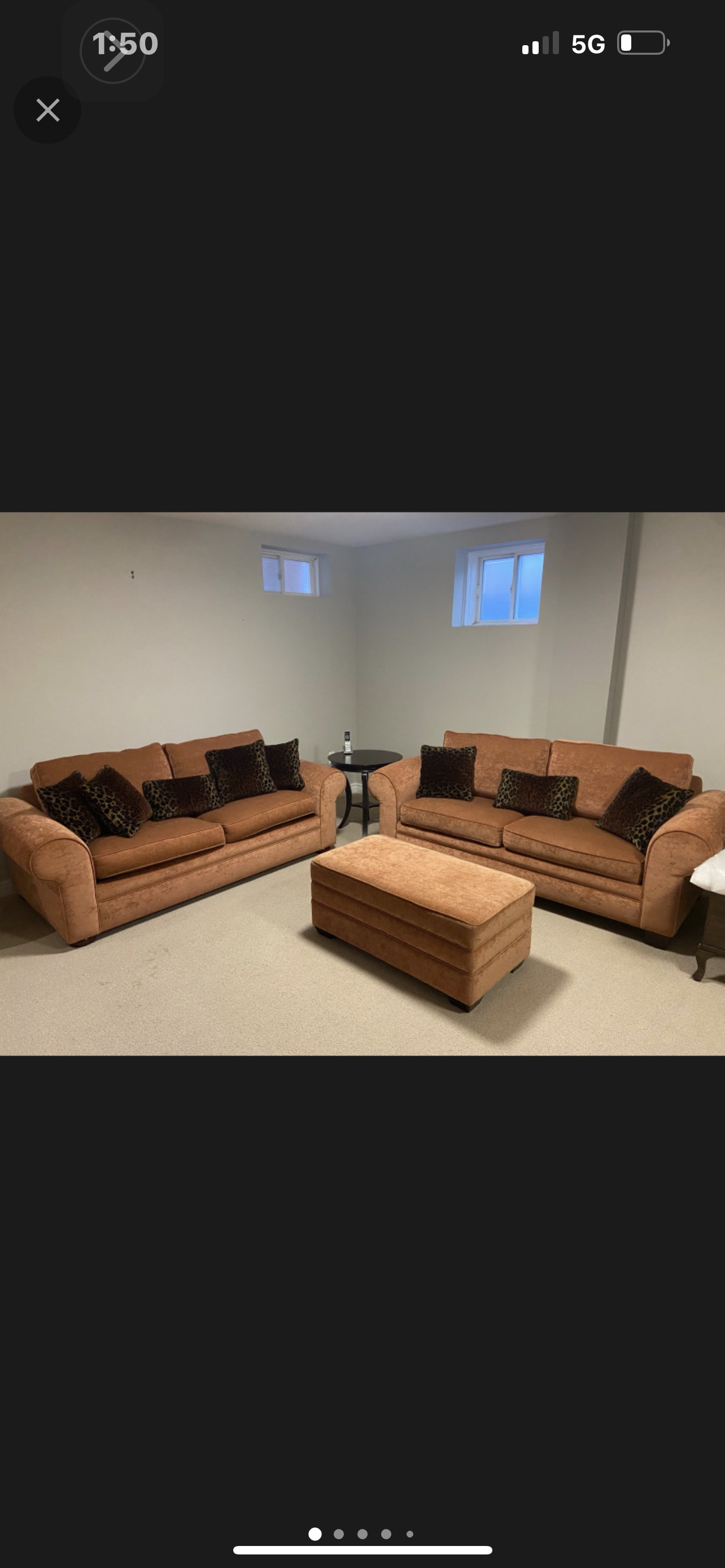 Sofa set - Pullout Sofa bed and Storage Ottoman