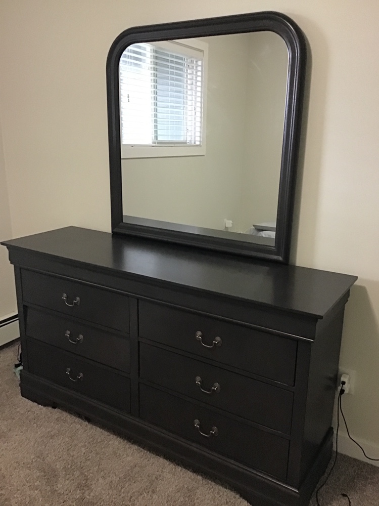 Chest of drawers and mirror