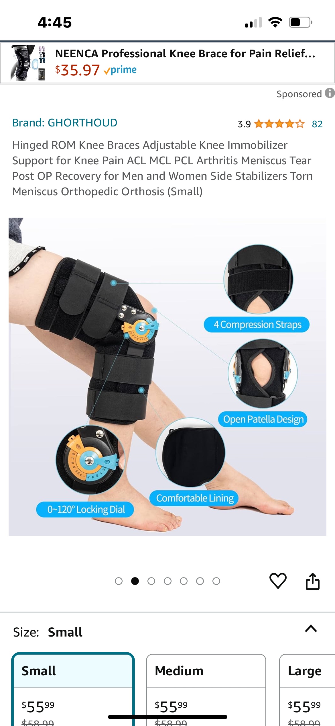 Hinged ROM Knee Braces Adjustable Knee Immobilizer image indicator(3)