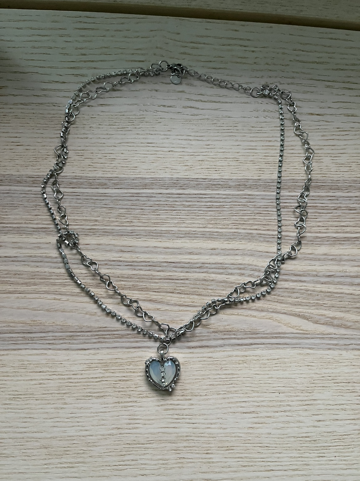 gem heart charm necklace