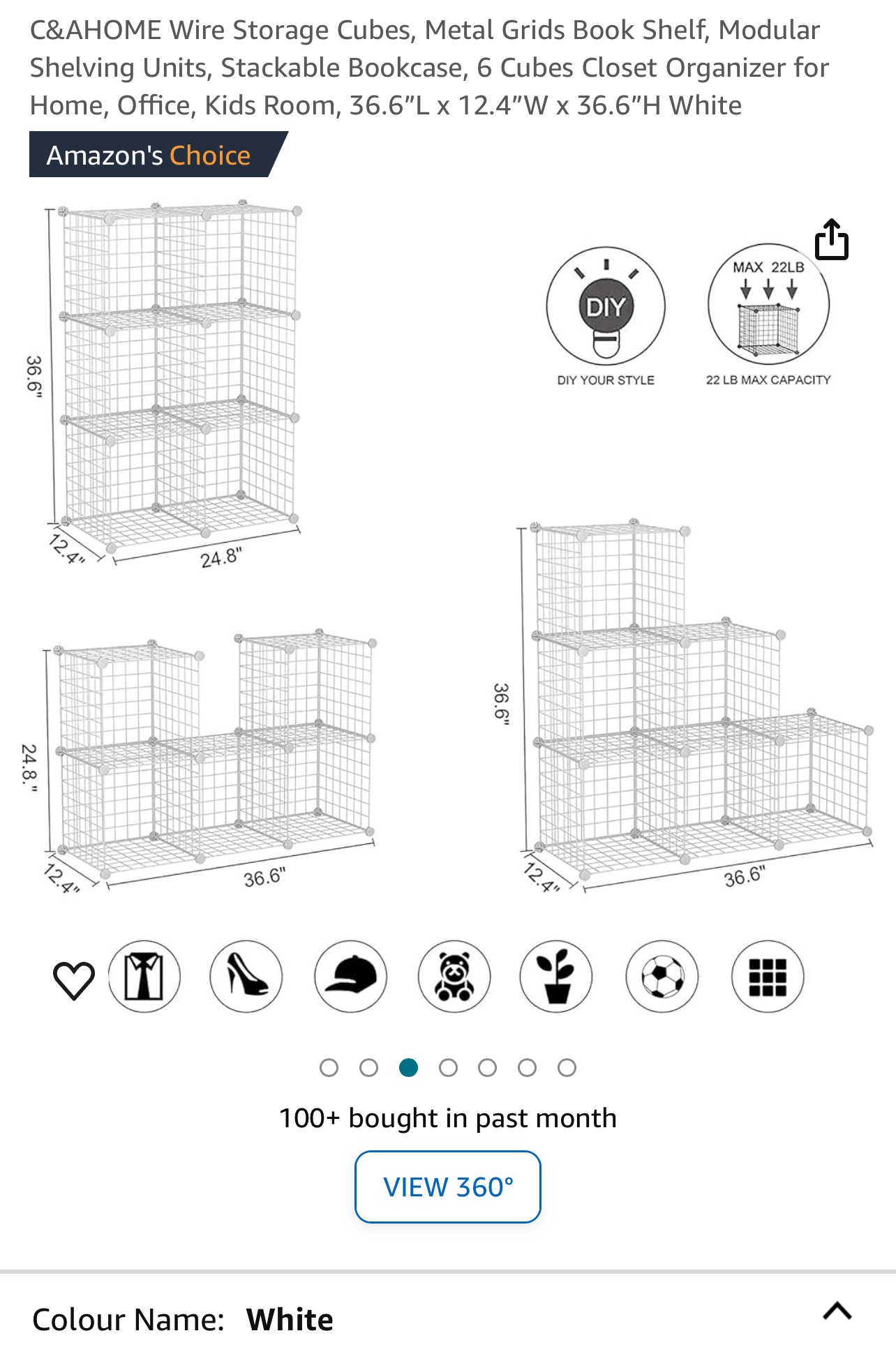 Wire Grid Cube Diy Organizer- White - photo 2
