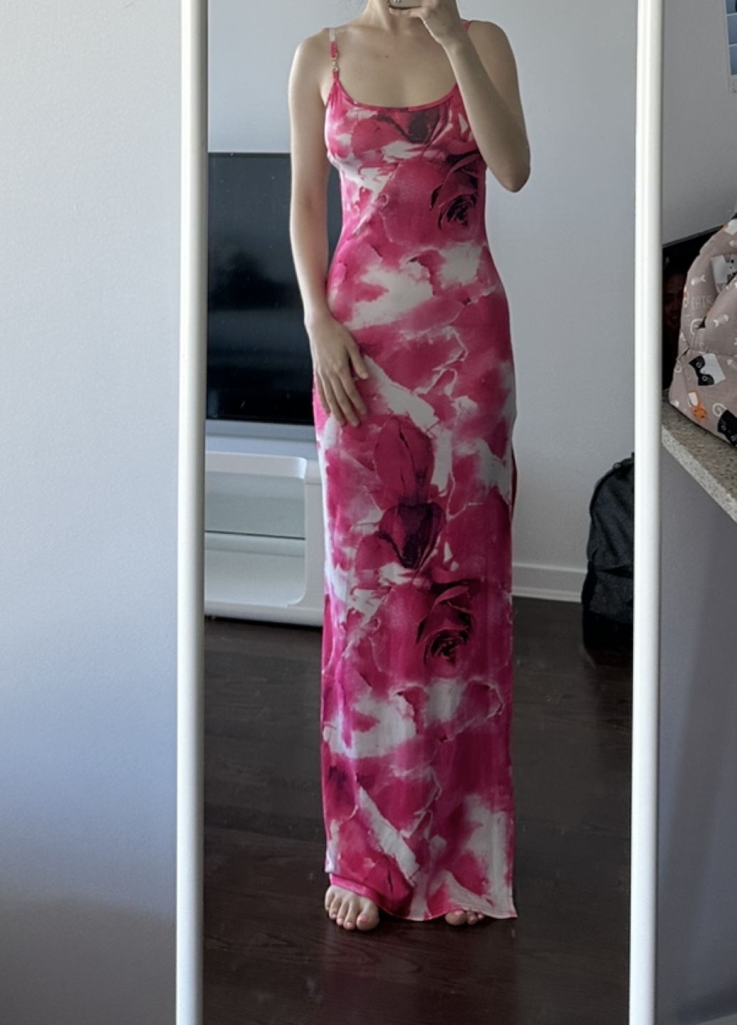 Pink summer maxi dress small thumbnail