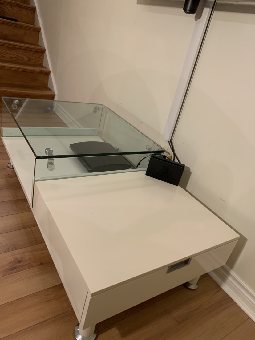 Tv table with side drawer