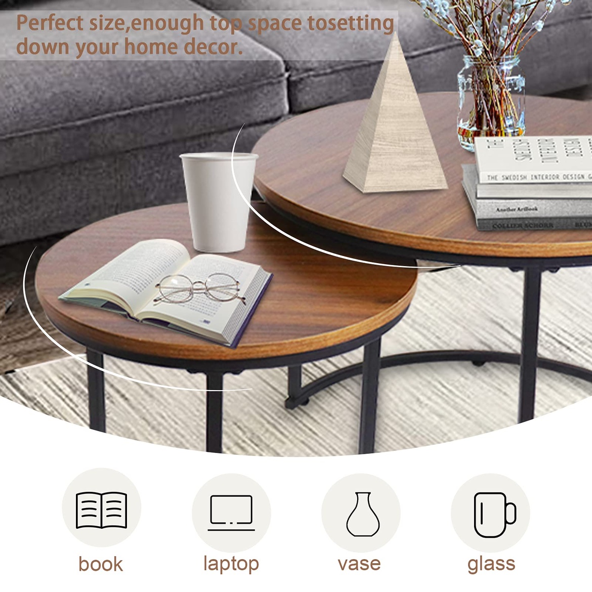 New Aboxoo, Coffee Table Nesting Side, Set of 2 - photo 3