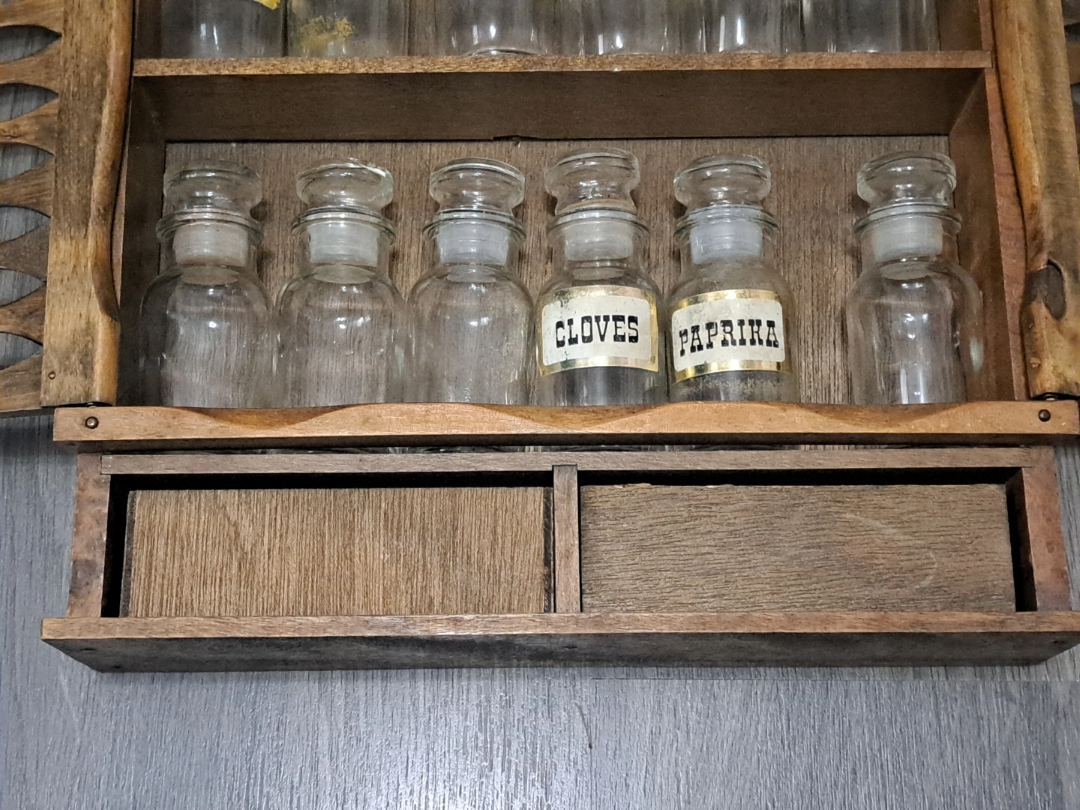 Vintage Spice Rack Wood 12 Jar Rack - photo 5