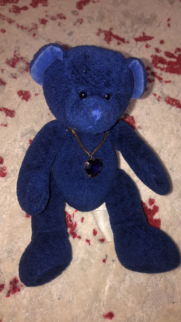 Sapphire September birth stone teddy bear thumbnail