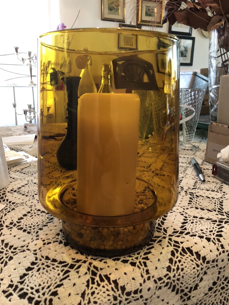 Colored Glass  Candle Holder / Vase LIKE NEW thumbnail