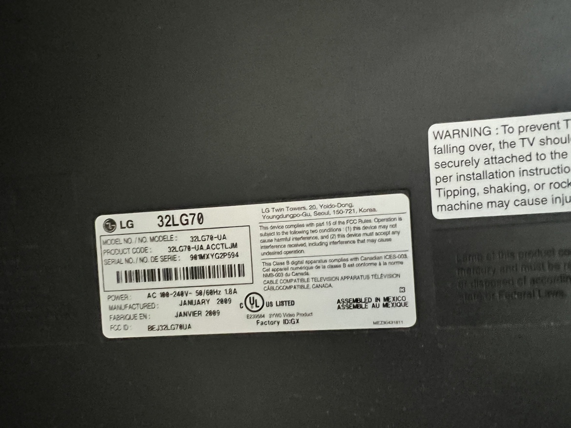 LG 32LG70 32" TV - photo 3
