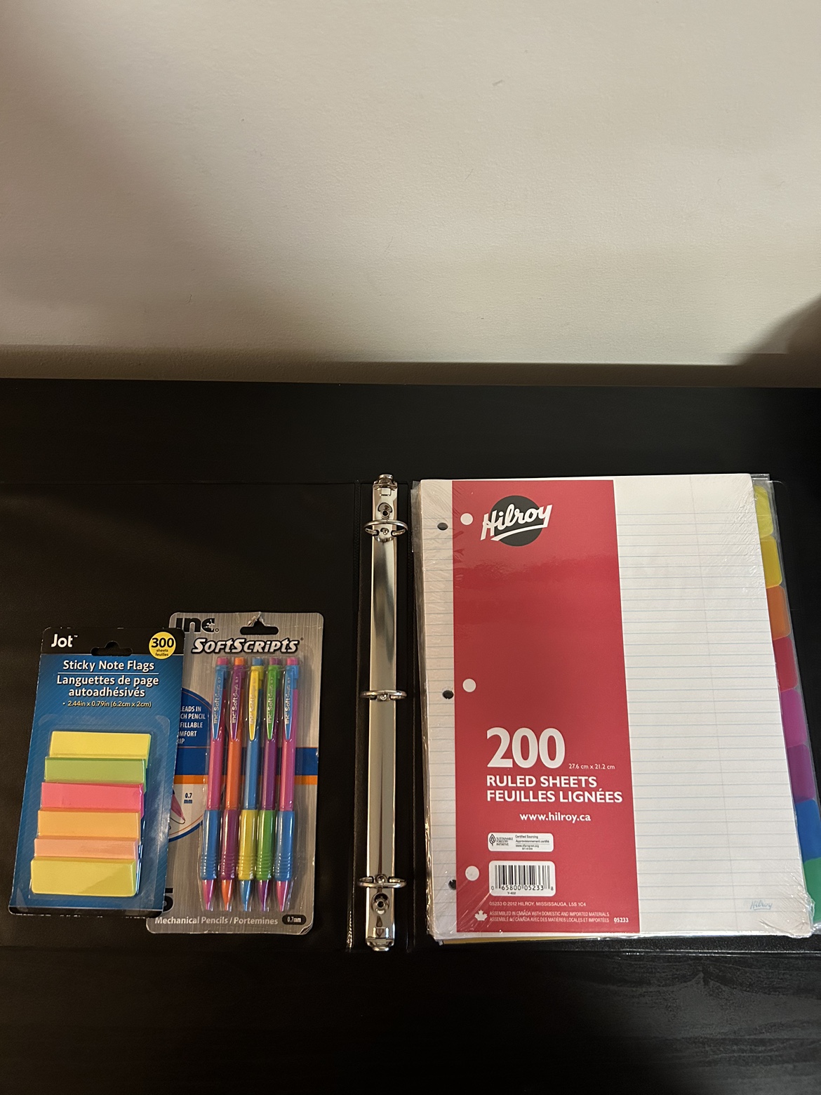 Binder, paper, pencils, sticky notes #freecycle - photo 2