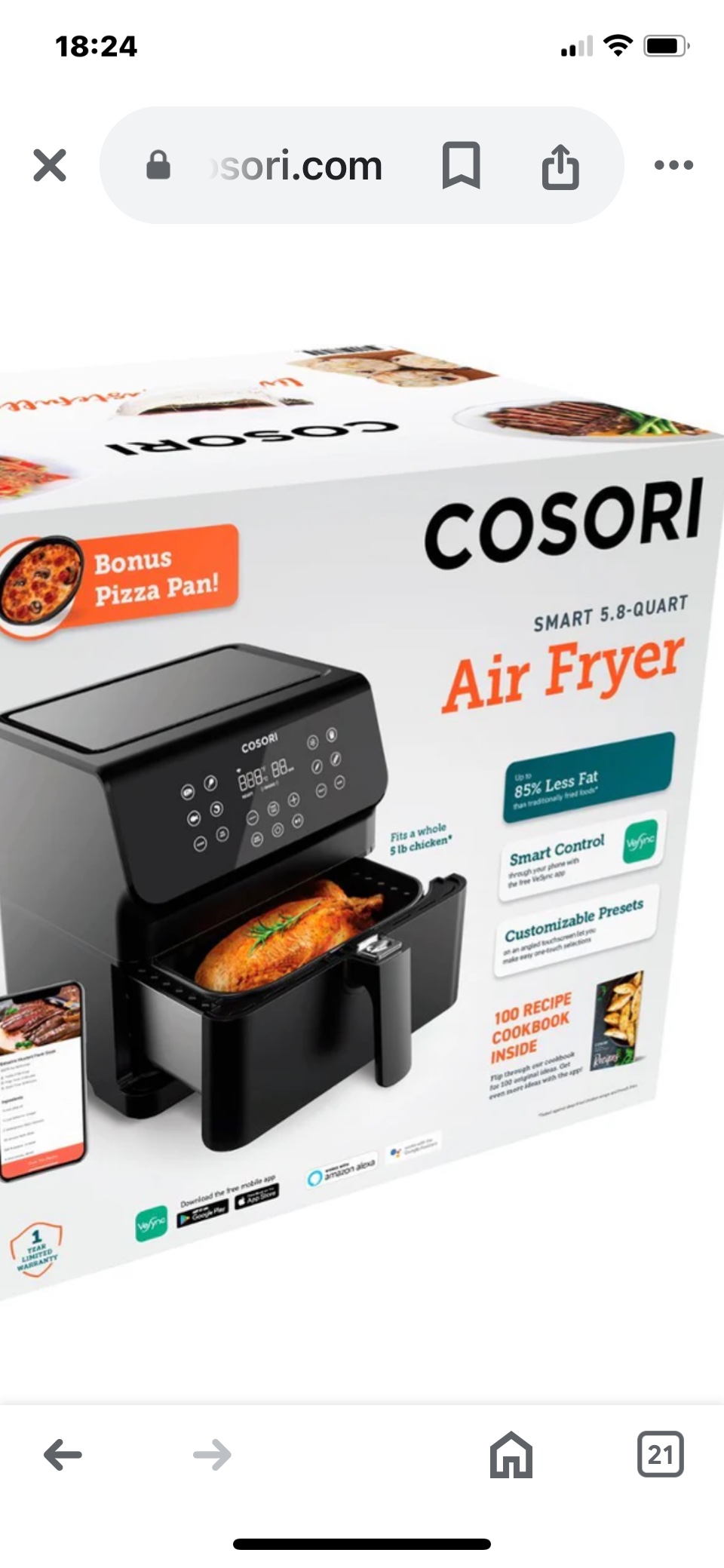 Airfry 11”x12” 5.8-1700w was $140 image indicator(6)