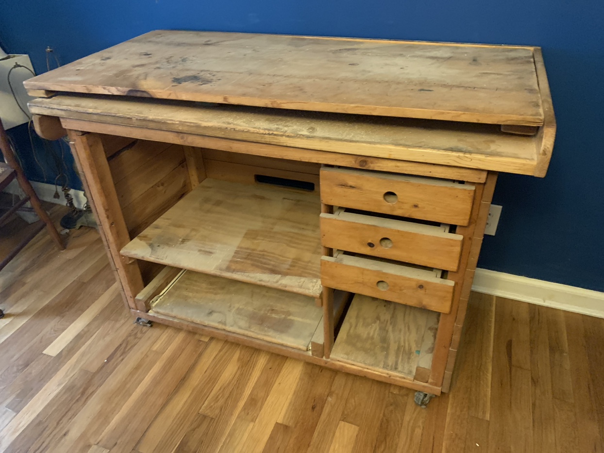 Wood rolling cArt kitchen workshop work bench bar - photo 3