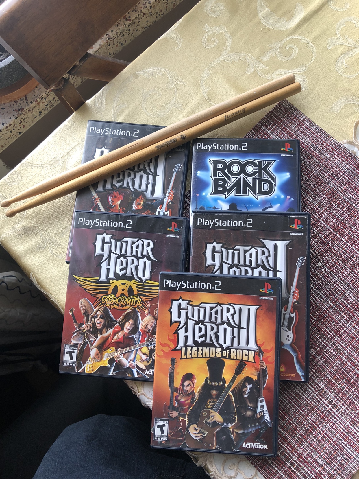 Playstation 2 games with drum stick for the lot