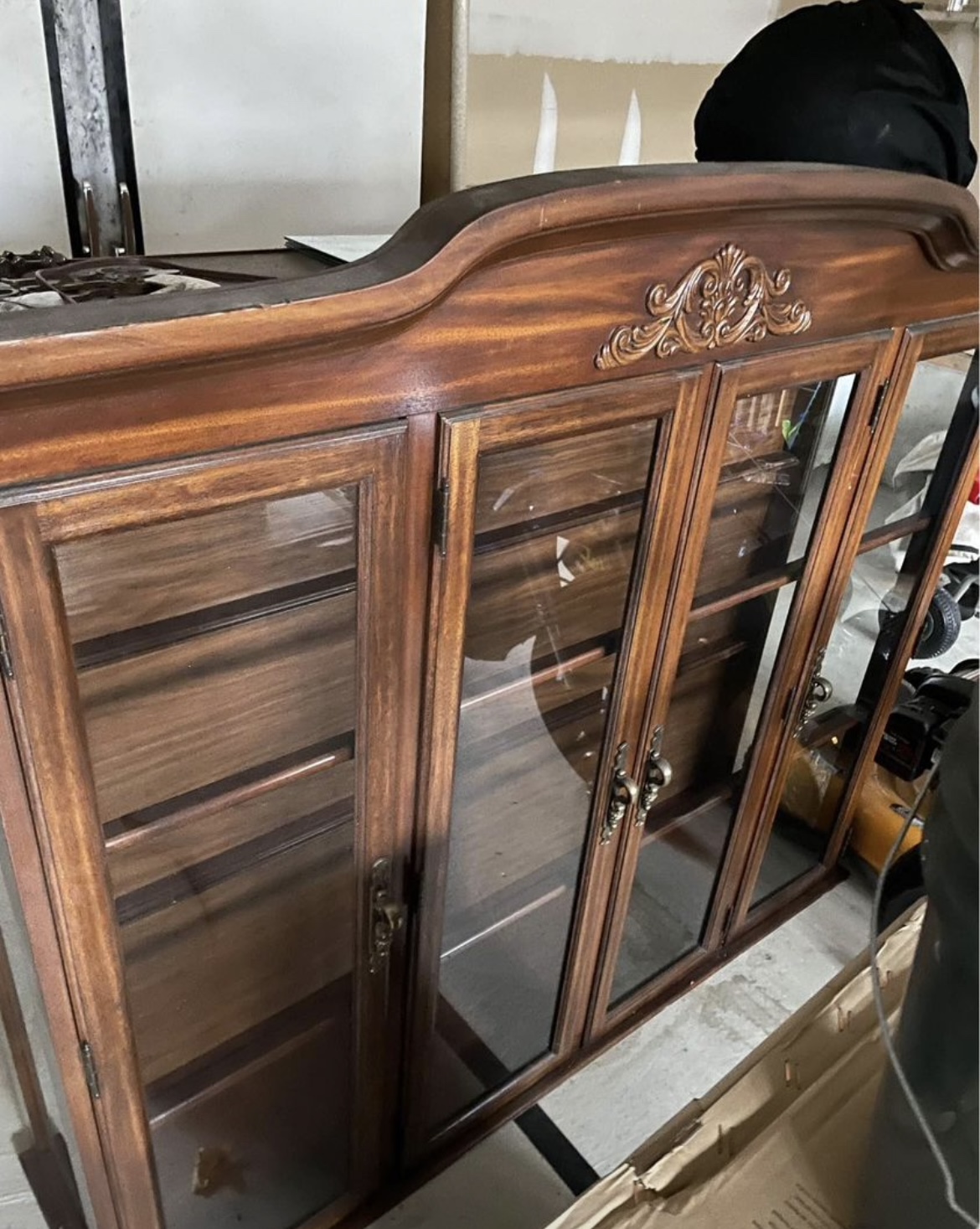 Hutch with Glass Doors and Shelves