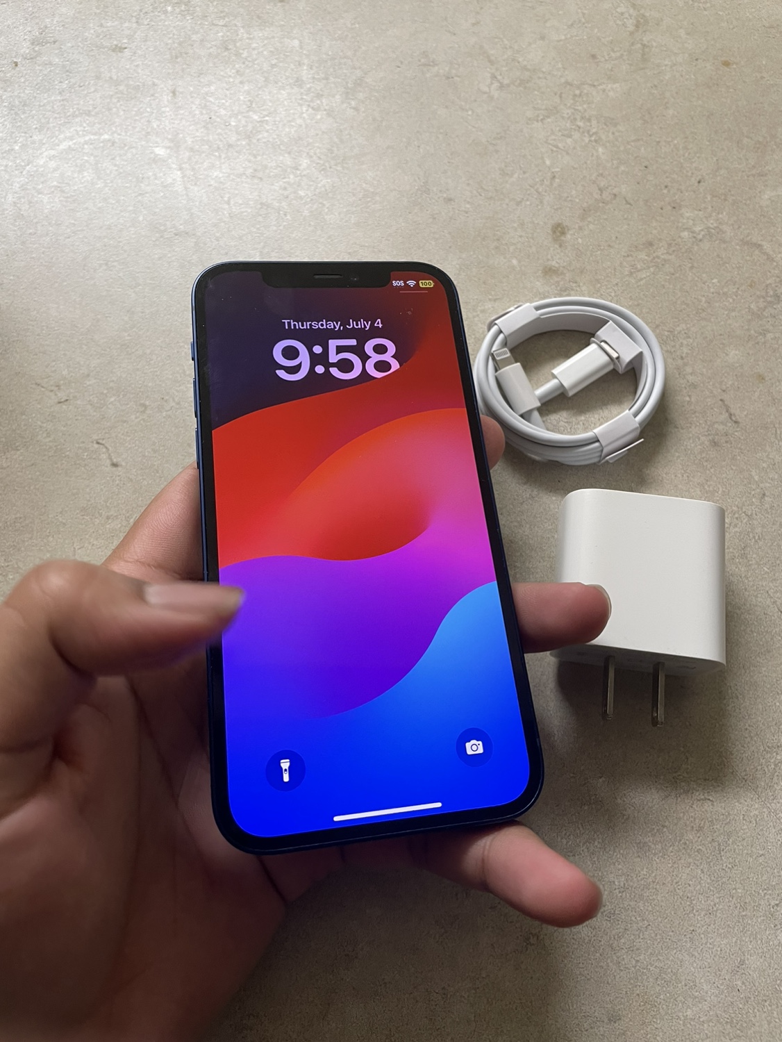 Mint - IPhone 12, 64GB, Blue, W/ Charger + Cable - photo 5