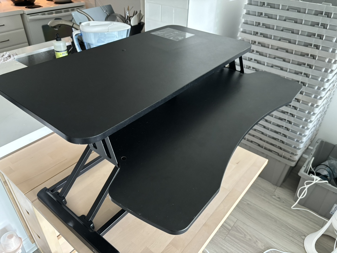 VIVO Black Height Adjustable 32 inch Standing Desk Converter - photo 4