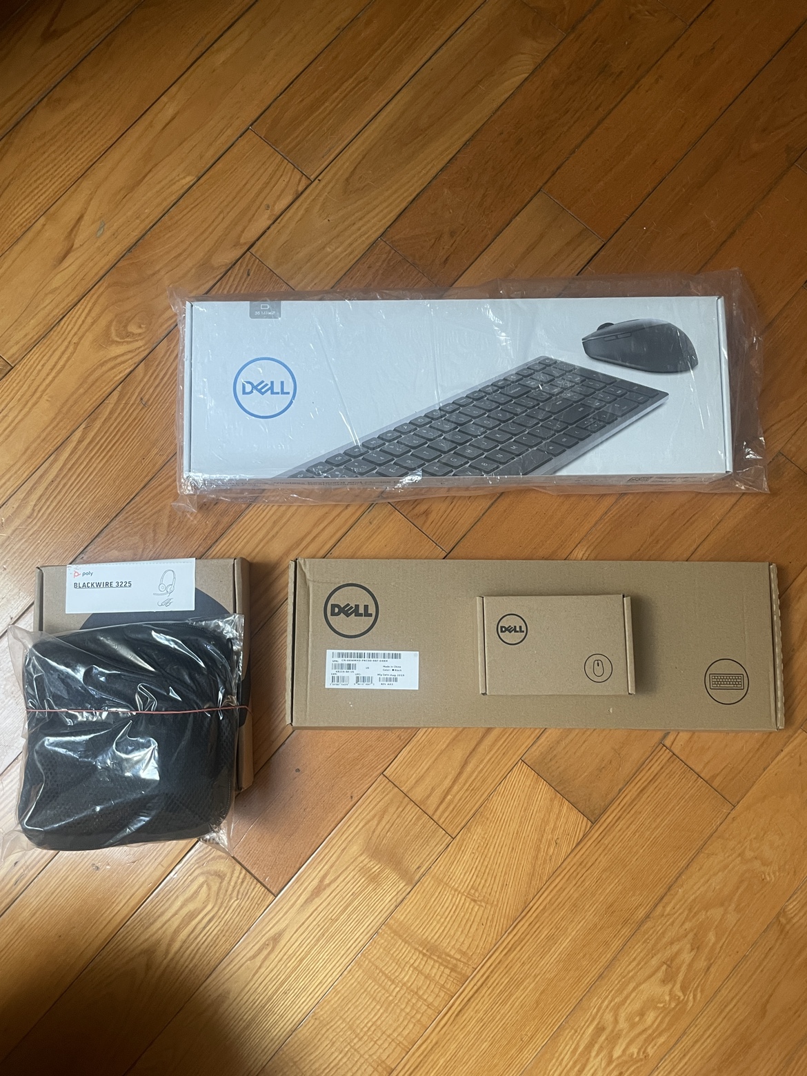 Dell Keyboards and Mouses, Belkin Adapter.