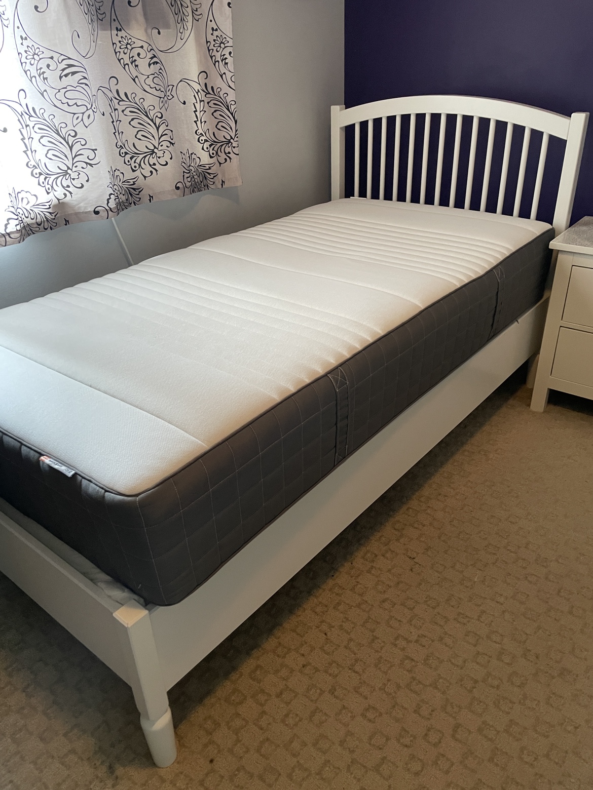 Twin bed and mattress