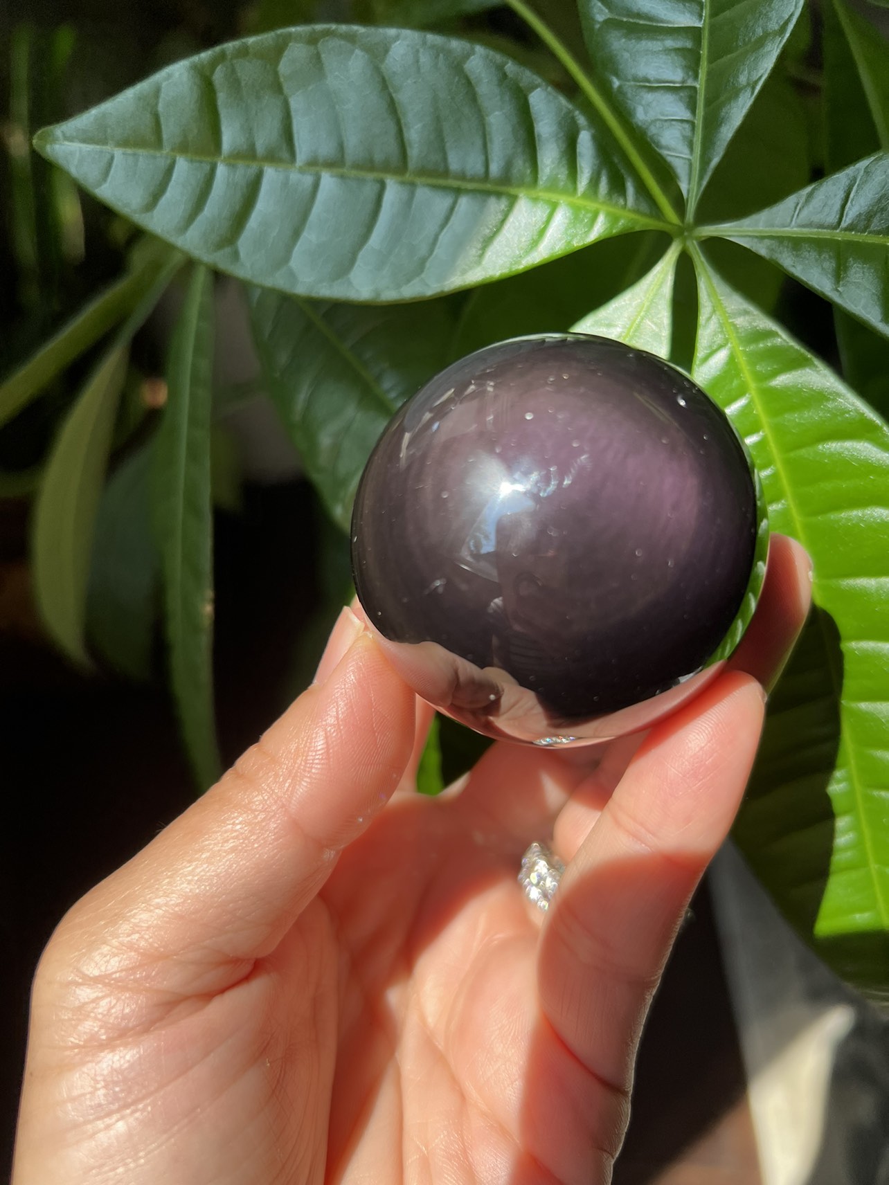 Rainbow obsidian sphere (n) | crystal image indicator(3)