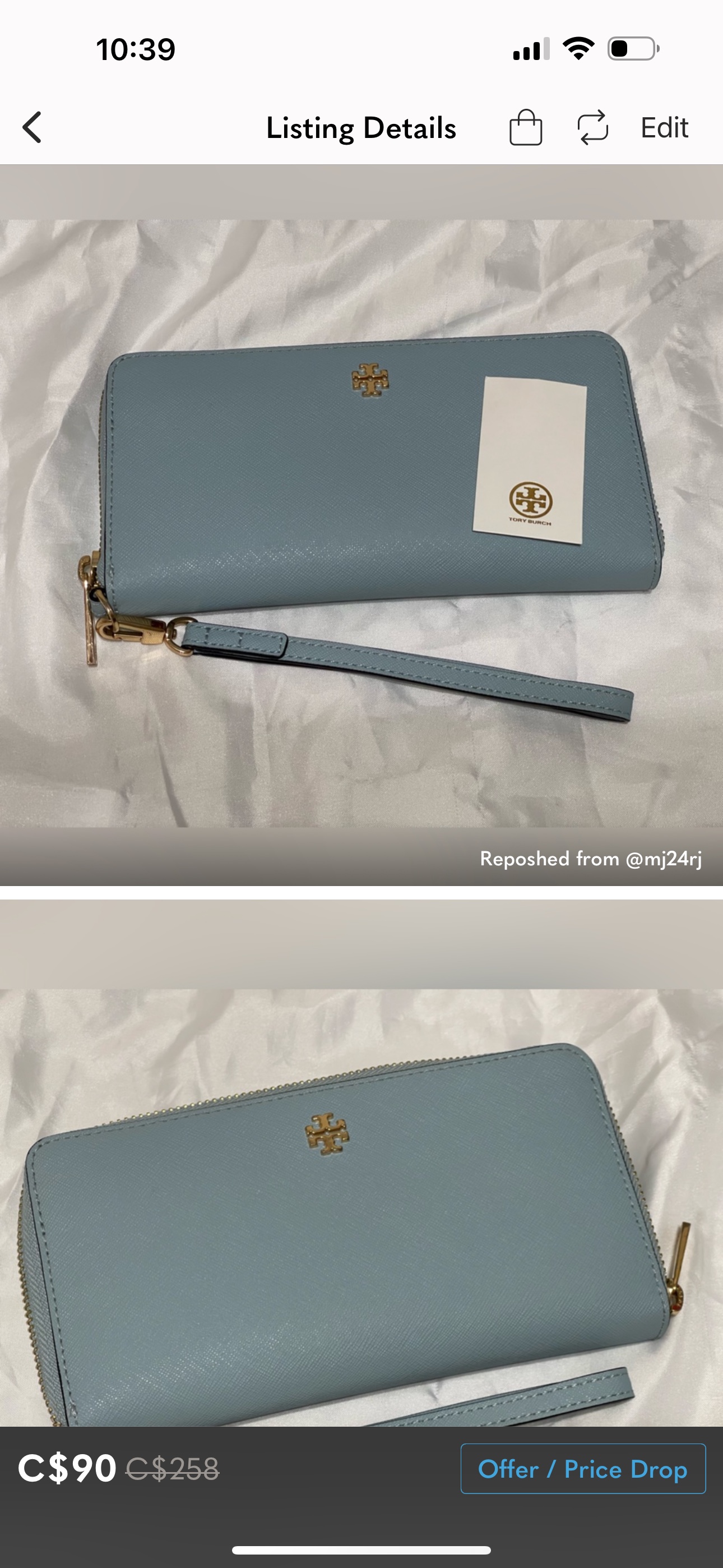 Tory Burch Emerson Wristlet Zip C