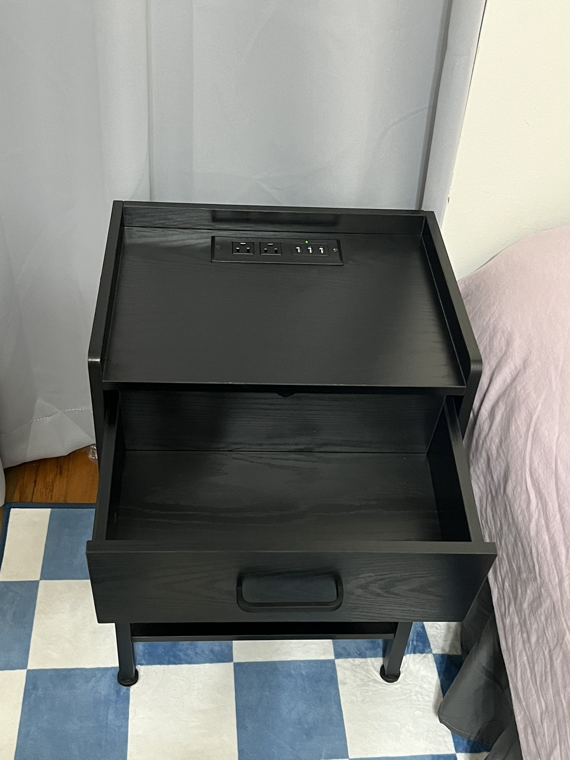 Black Nightstand (Bedside Table) - photo 3