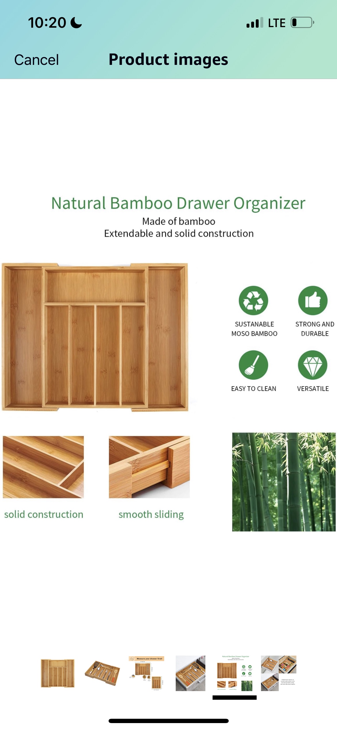 Bamboo Expandable Cutlery Organizer Tray - photo 5