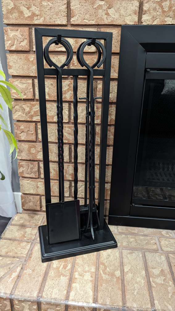 Fireplace Tool Set - Steel - Black - 4 Pieces