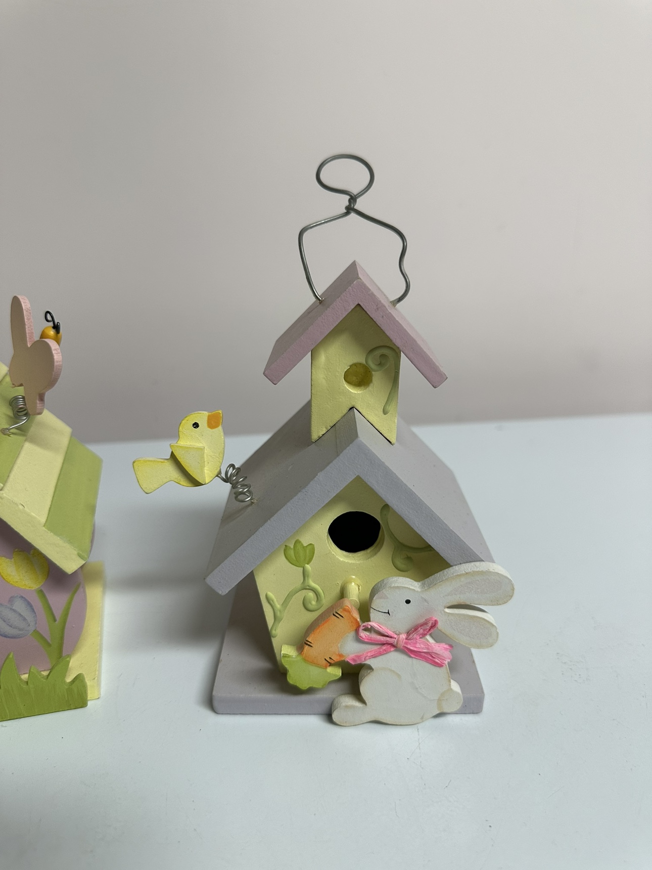 3 Wooden Ornament Bird Houses - photo 4