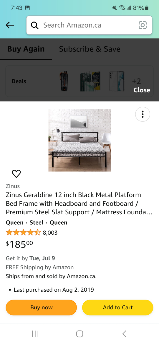 Bed frame Queen