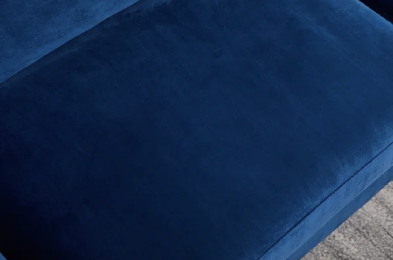 Blue velvet couch - photo 3