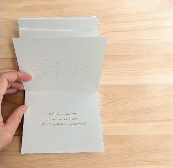 NEW Sympathy Thank You Cards 25 Notes Envelopes Gold Tone image indicator(2)